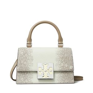 Tory Burch Bon Bon Lizard Embossed Leather Top Handle Bag